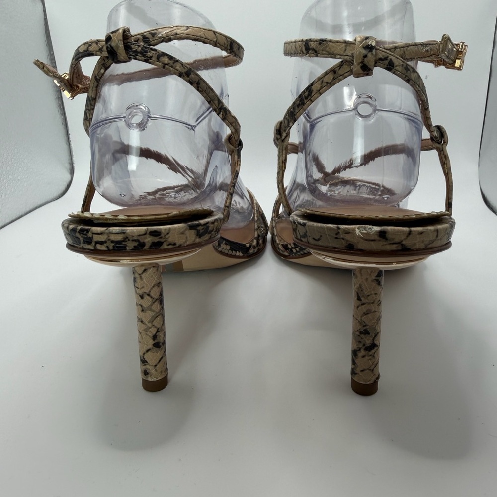 Sam Edelman strappy Snakeskin-Print Heels in beige - Picture 3 of 7